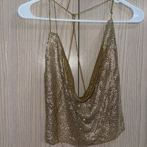 Gold chain top